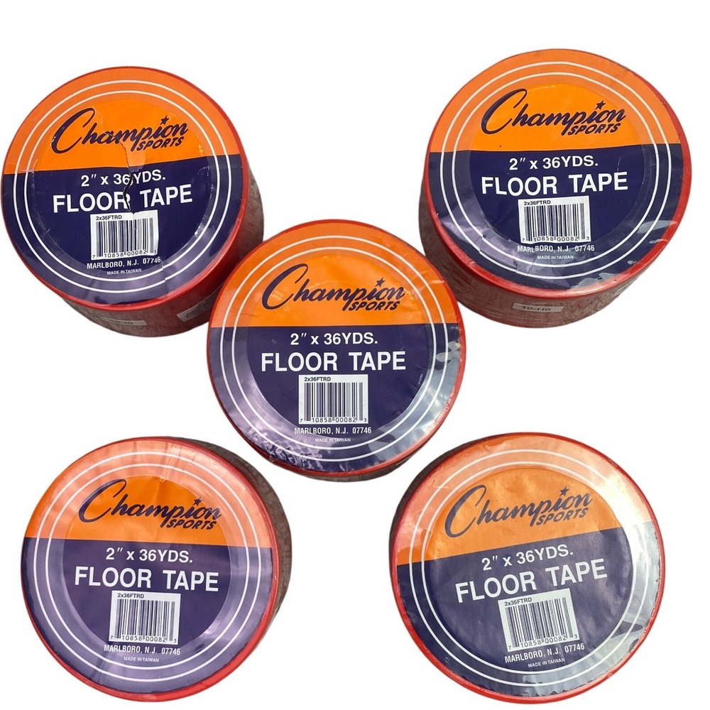 Champion Sports Red Floor Tape 2 x 36 Yards Gym Court Marking 2x36FTRD - 5 Rolls